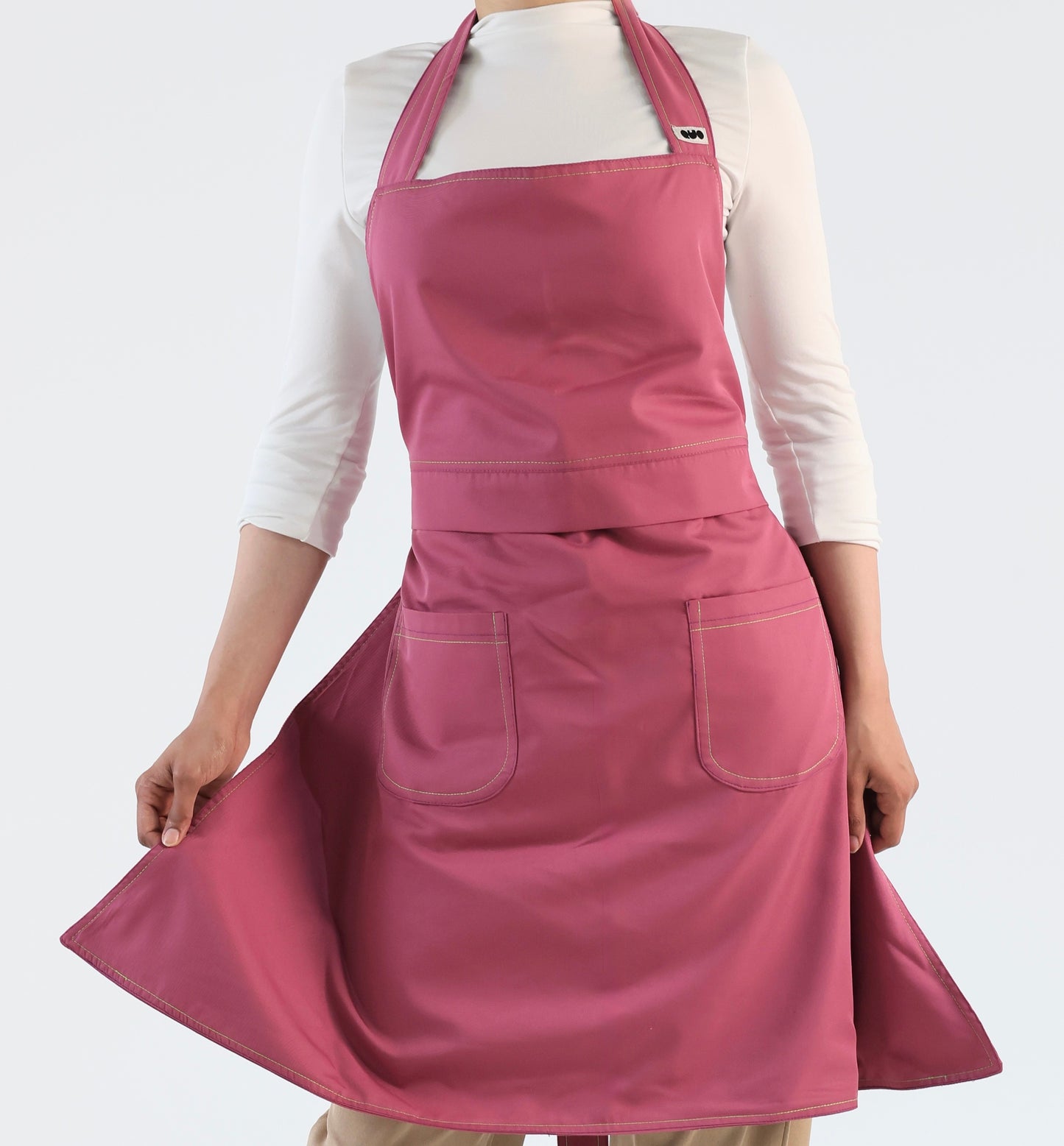 Basic Plain Pink Cotton Apron