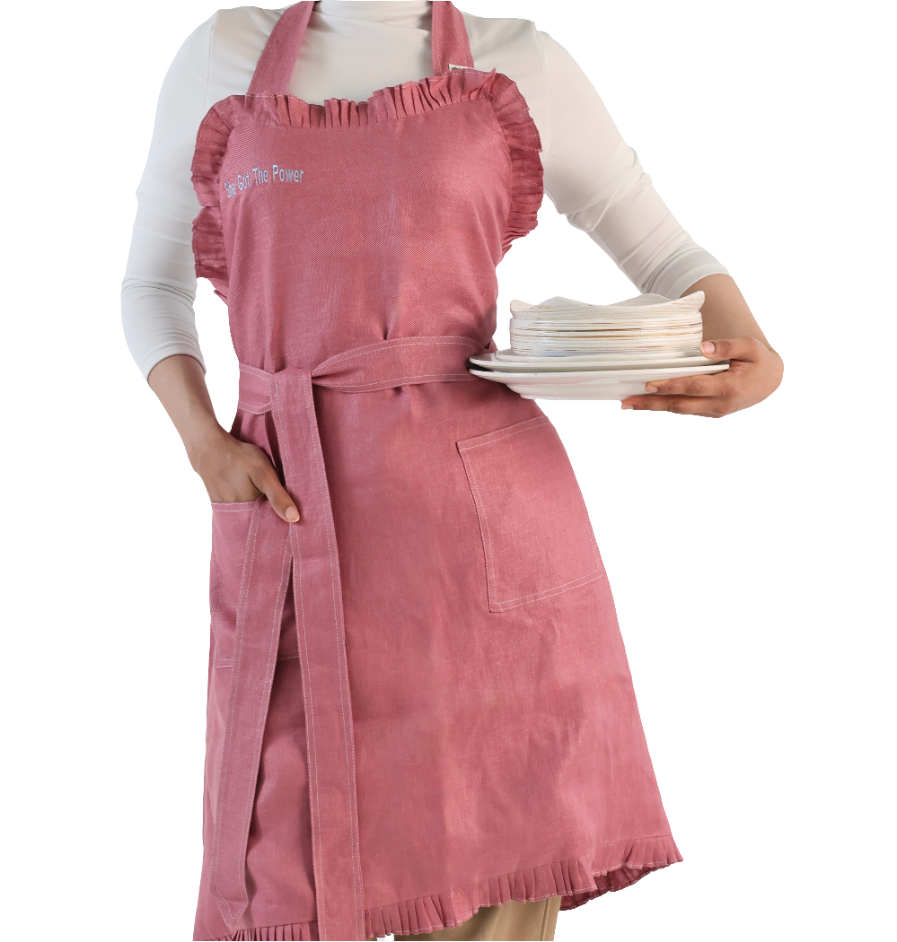 Linen Power Pink Apron